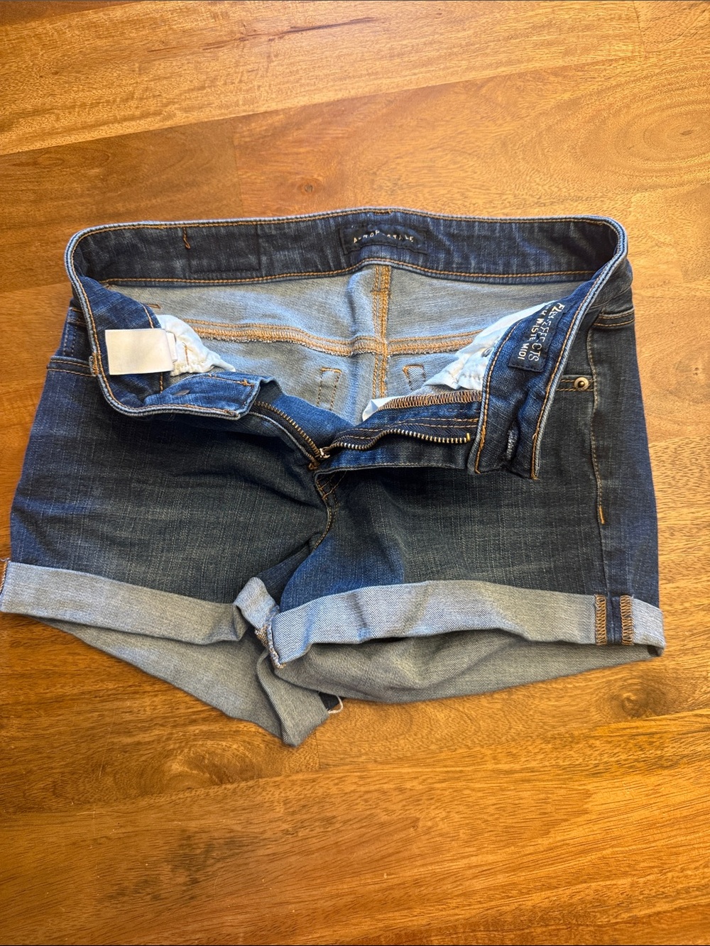 Aeropostale Dark Blue Rolled Cuff Denim Shorts